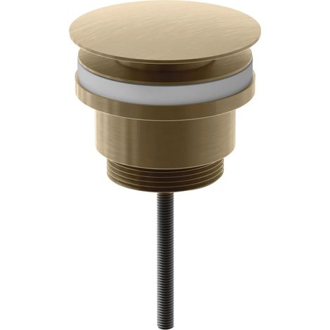 Universal Push Basin Waste Click Clack Brushed Brass Finish Bathroom Sink Drain (1/2)
