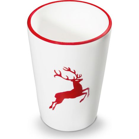 Gmundner Keramik Rubinroter Hirsch, Trinkbecher (H: 11cm)