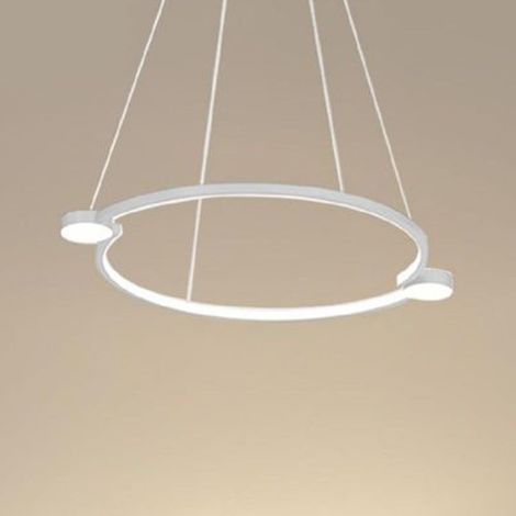 TrAdE Shop Traesio - Lampadario A Sospensione Led 20w Cerchio Con Telecomando Design Moderno Bianco 71071 - (1/4)