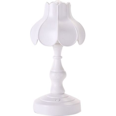 Retro-Schreibtischlampe in Lotusblattform, raffiniert und charmant, 3 Leuchtmittel, kleine Nachttischlampe für ein Mädchenzimmer, weiß (1/5)