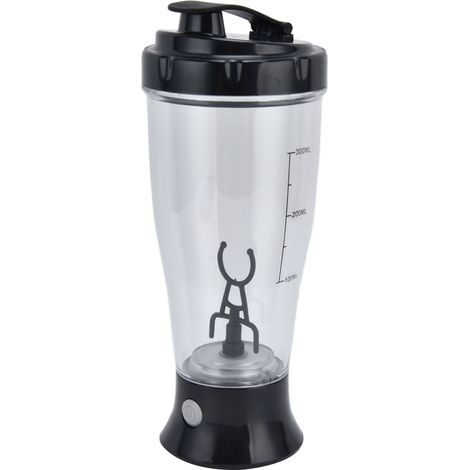 Tasse à mélanger électrique automatique 350ml pour café et lait, bouteille shaker noire (1/5)