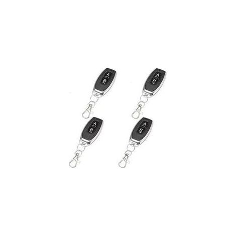 Télécommande 433 MHz avec boutons AB, émetteur sans fil en métal, code d'apprentissage, télécommande intelligente pour ouvre-portes de garage (lot de 4) - Crezuo (1/4)