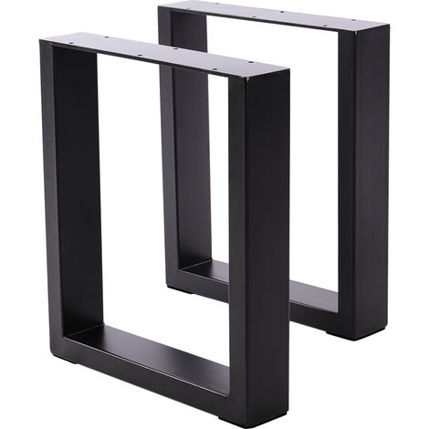 Set of 2 Metal Table Bench Legs Frames Square Steel Base Stands, 35x40CM