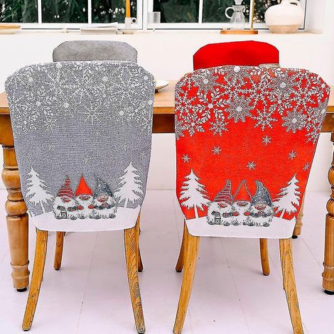 Housse de chaise Père Noël pour Noël, repas de fête à la maison (1/4)