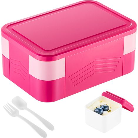 Boîte à lunch compartimentée.1550ml - Rose rouge