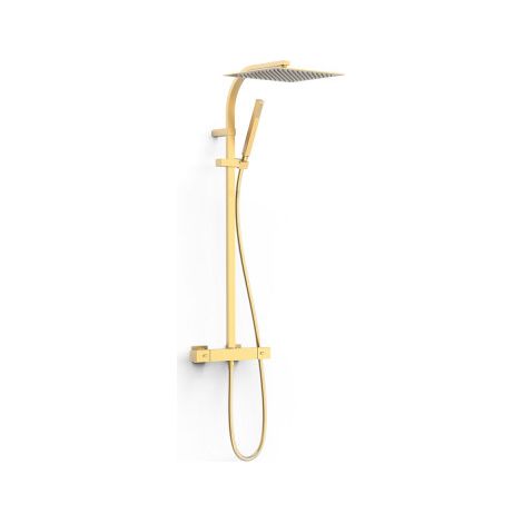Colonne de douche thermostatique 2 voies Or Mat 24K - TRES 19039308OM