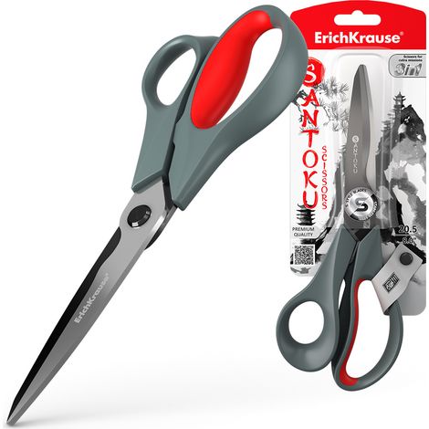 Erichkrause forbici santoku 205cm - multifunzione 3 en 1 - taglierina per carta e cartone - taglierina per fili speciali - colore blu