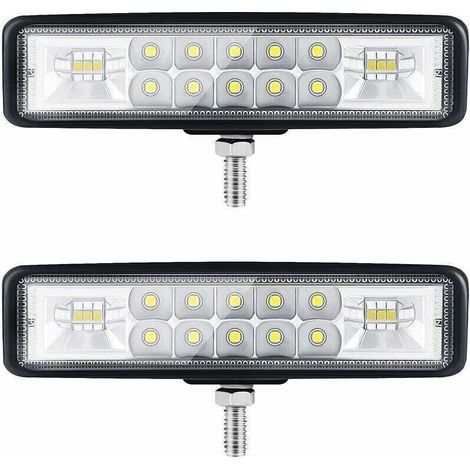 6” Phare LED Moto Phare de Travail led Tracteur 2 Rangs 9-36V 120W 12000LM 6000K Combinaison Spotlight+Floodlight Barre LED Off-road Phare Led 4x4 Pods d'éclairage LED pour Camions SUV Moto