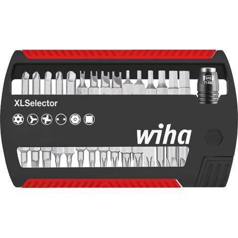 Wiha Juego de bits XLSelector Security Standard de 25 mm en surtido, de 31 unid. de 1/4" C6,3 (29416)