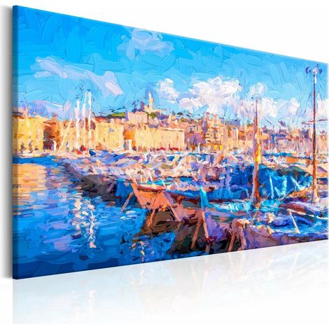 Tableau port bleu - 120 x 80 cm (1/4)