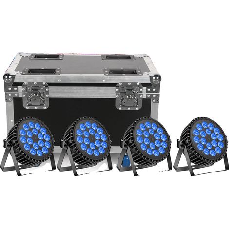 Custodia per proiettore, in pelle di alta qualità, 62,5 cm x 41 cm x 45,5 cm, compatibile con (4) luci LED da 18", ampia capacità di stoccaggio, ruote integrate (1/5)
