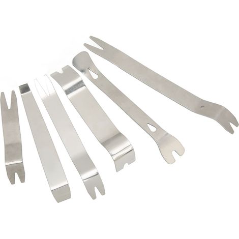 Kit 6 outils de démontage garniture auto en acier inoxydable solide, anti-corrosion, levier universel pour portes, vitres et autoradio (1/5)