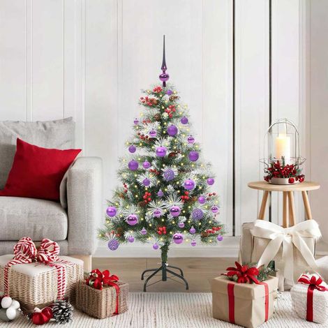 vidaXL Albero di Natale artificiale Verde e bianco 120 cm