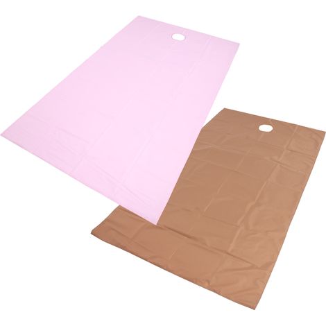 Lot de 2 Draps de Table de Massage SPA, Protection Imperméable pour Lit de Beauté, avec Orifice Respiratoire, 200x115cm, Rose et Café Foncé (1/5)