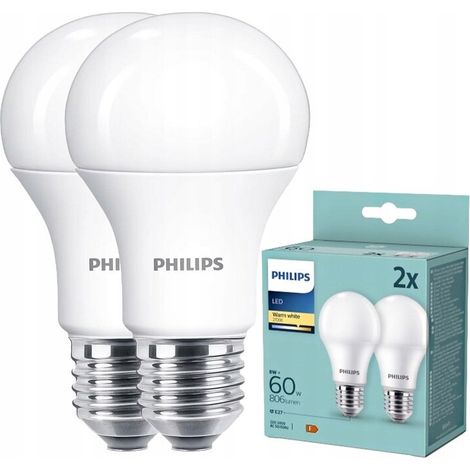 Ampoule LED Philips 8W E27 2 pièces. (1/2)
