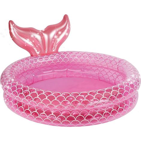Pataugeoire gonflable sirène, piscine, piscine, piscine gonflable, pataugeoire à 2 anneaux, piscine gonflable, piscine pour enfants, piscine pour bébé, baignoire portable, pataugeoire pour enfants, ta (1/5)