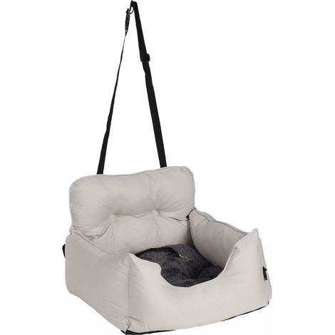 Siege auto voiture pour chien blanc (1/4)