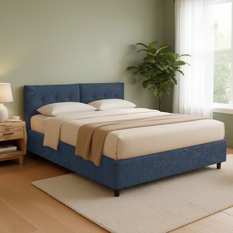 Cama Doble Derby, Desenfundable, Hecha en Italia, azul (1/5)