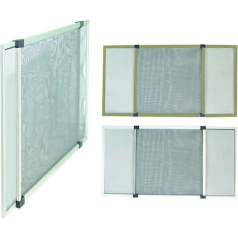 Zanzariera in fibra con telaio componibile in alluminio - Colore: marrone RAL8014 rete grigia - Misure: cm 100x75h