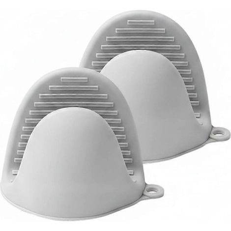 Gant de cuisine silicone antidérapant 28x14 cm 1 pièce résistant à la chaleur gris pour four et gril (1/5)