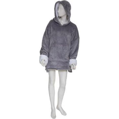 Plaid Sweat Manche "Flan" 80x115cm Gris Galet (1/3)