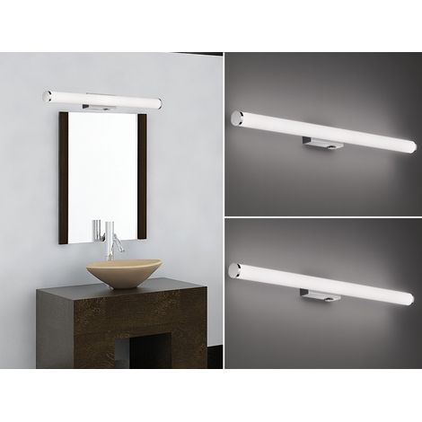 LED Bad Wandleuchten 2er Set mit Schalter Chrom - Spiegelleuchten, Breite 80cm (1/5)