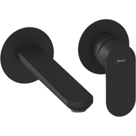 Ravak Eleganta - Grifo empotrado de lavabo, montaje de 2 orificios, negro mate X070292 (1/3)