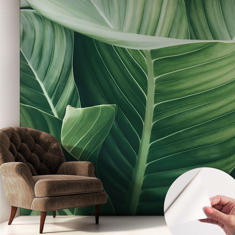 Carta da parati autoadesiva - impermeabile - murale da parete - decorazione murale - Tranquillità verde 250x250 cm (1/5)