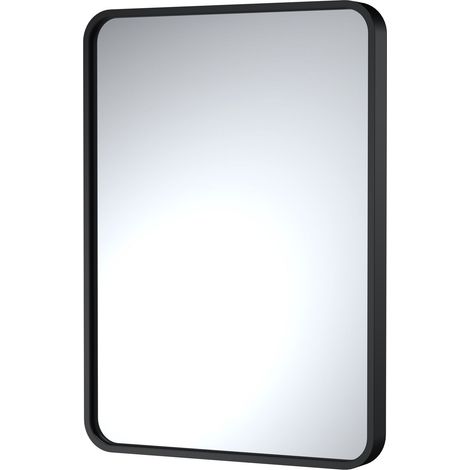 Rectangular 500 x 700mm Black Frame Recessed Mirror