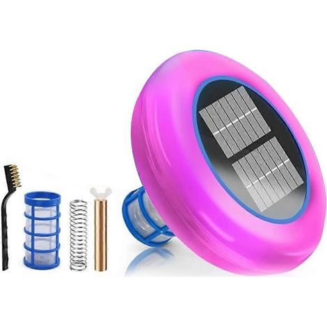 Verbesserter schwimmender Solarionisator für Schwimmbäder, Kupferionisator mit automatischem LED-Nachtlicht und austauschbarer Filterkartusche (1/5)