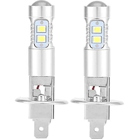 Ahlsen Bombillas de faros delanteros, 2x H1 6000K Super White 100W LED kit de bombillas de faros de luz baja, 6524 mm (1/5)