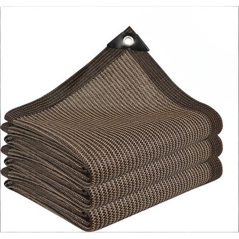 Filet d’Ombrage – Anti-UV, Toile Solaire avec Œillets Métalliques, 90% d’Ombrage – pour Jardin, Serre, Pergola, Terrasse – Marron, 2 x 5 m (1/5)