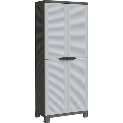 Mobile contenitore compatto con 4 ripiani regolabili 68 x 39 x 171 cm plastica grigia 020046947
