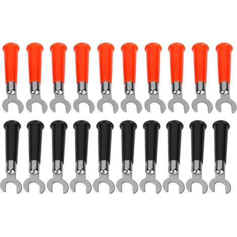 Packung mit 20 roten und schwarzen 19A Y-förmigen Bananensteckern, gute Leitfähigkeit, U-förmiger Stecker für elektronische Geräte und Fahrzeuge (1/5)