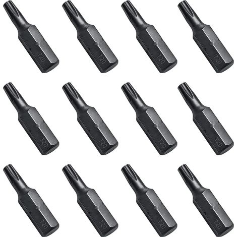 12pcs T20 Torx Bits Hexagonal Drilled Torx Screwdriver Friction Resistant Screwdriver Bit Screwdriver Bit for DIY Suitable for Repair and Assembly (1/5)