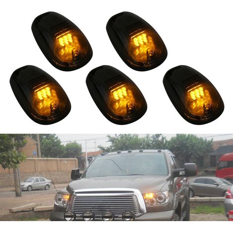 5 getönte, bernsteinfarbene LED-Positionsleuchten für Motorhaube, Fahrerkabine, LKW, Geländewagen, SUV – Nachrüstsatz (1/5)
