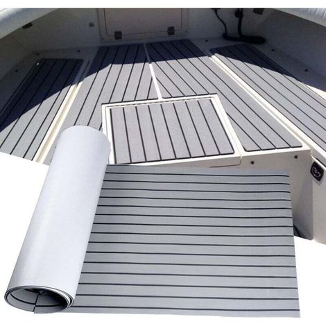 Teck Bateau Revêtement de Sol pour Bateau Mousse EVA, Antidérapant, Imperméable, Résistant aux Hautes Températures Marine Tapis de Sol Couvert pour Yacht,2400x450x6mm (1/4)