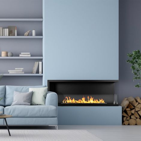 Bioethanol-Kamin Chisone, Fassungsvermögen 1,25 l, Heizfläche 30 m2, Leistung (kW) 3, 120x22x45h cm Schwarz (1/5)