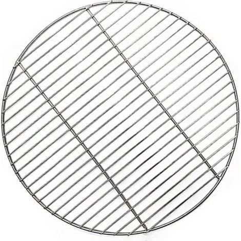 Grille ronde en acier inoxydable pour barbecue, camping, cuisson en maille, 43 cm de diamètre, construction soudée durable, (1/3)