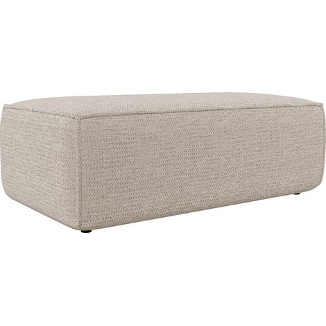 Pouf in Tessuto testurizzato Beige - AMELIA (1/2)