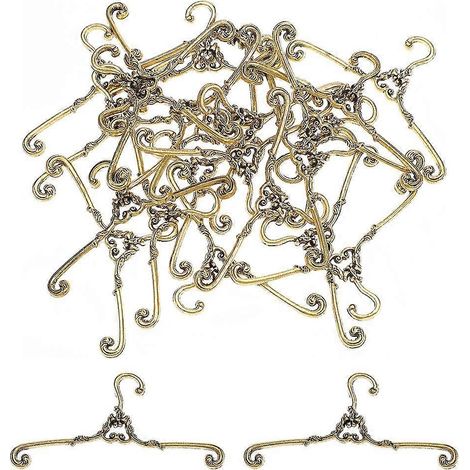 Lot de 30 mini cintres pour vêtements de poupées, cintres miniatures pour maison de poupées, pour exposer et ranger les vêtements de poupées, petits cintres en métal pour loisirs créatifs (1/5)