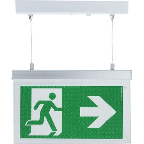 Optonica – Bloc autonome d'éclairage de sécurité BAES LED suspendu – 2W – 3h autonomie – Installation facile au plafond avec pictogrammes