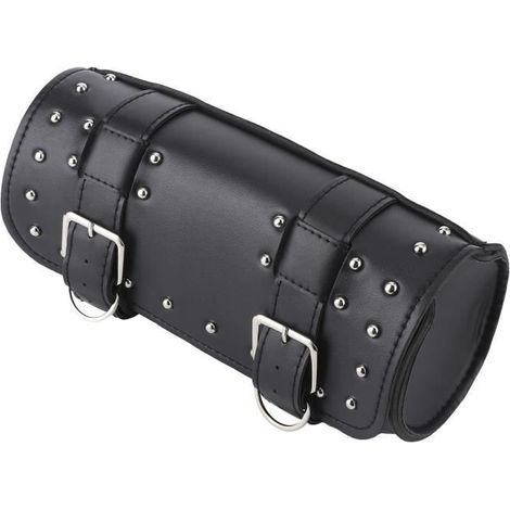 Universelle Motorrad-Lenkertasche, Satteltasche aus PU-Leder, Motorrad-Rollgepäck, Motorersatzteil (Schwarz) (1/4)