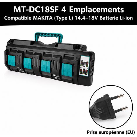 DC18SF quadruple chargeur 12A prise européenne pour batteries Li-ion 14,4V-18V 47 × 11 × 18 cm – Livraison gratuite (1/5)