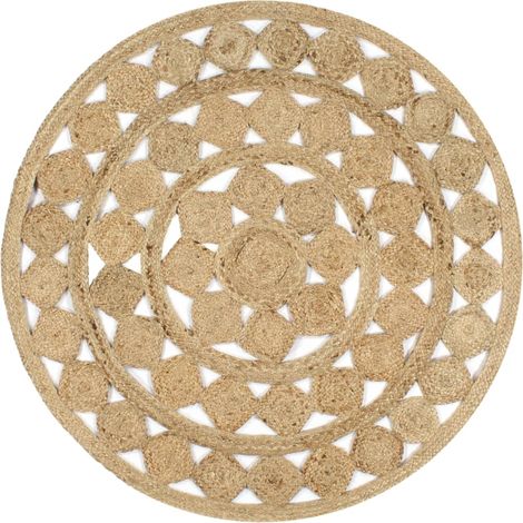 Tapis fait à la main Tapis de salon Tapis d'entrée Jute tressée 120 cm 78153 (1/5)
