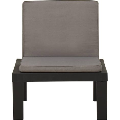 Maison Exclusive - Silla de jardín con cojín plástico gris (1/5)