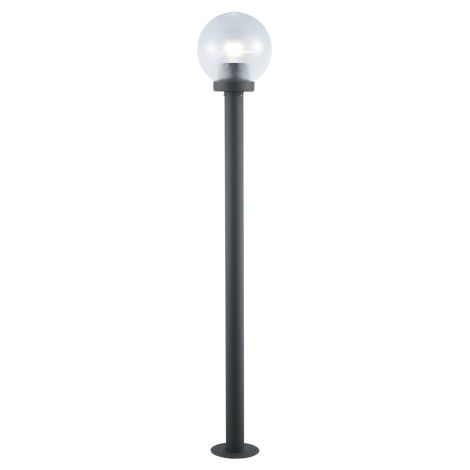 Lampadaire globe 120 cm h en aluminium noir globe me'thacrylate 20 cm pour lampes 60 W pour exte'rieur