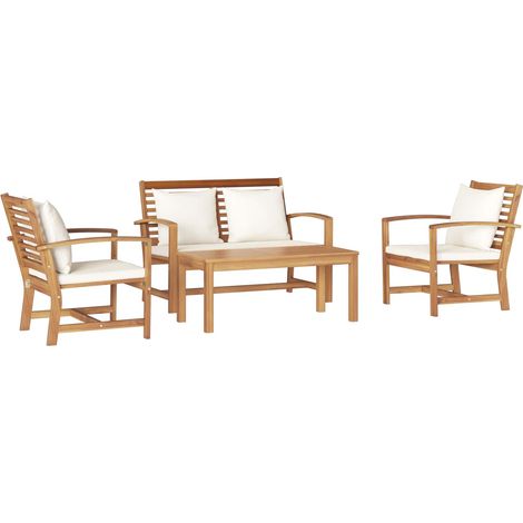 Maison Exclusive - Gartensofa-set 4 pcs Natur Massivholz Teak