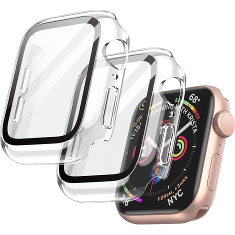 Coque Rigide - Protection Ecran Verre Trempé - Pour Apple Watch Series 7 41 mm - Lot de 2 (1/5)