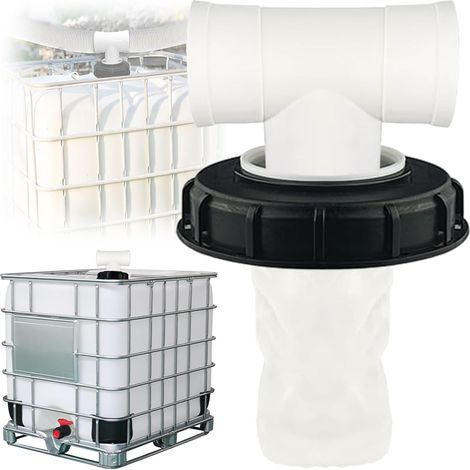 Filtre de couvercle IBC en forme de T, filtre IBC, 165 mm, tête droite avec couvercle, filtre à eau de pluie en nylon lavable, filtre à eau de pluie pour réservoir d'eau de pluie, tonneau (1/5)